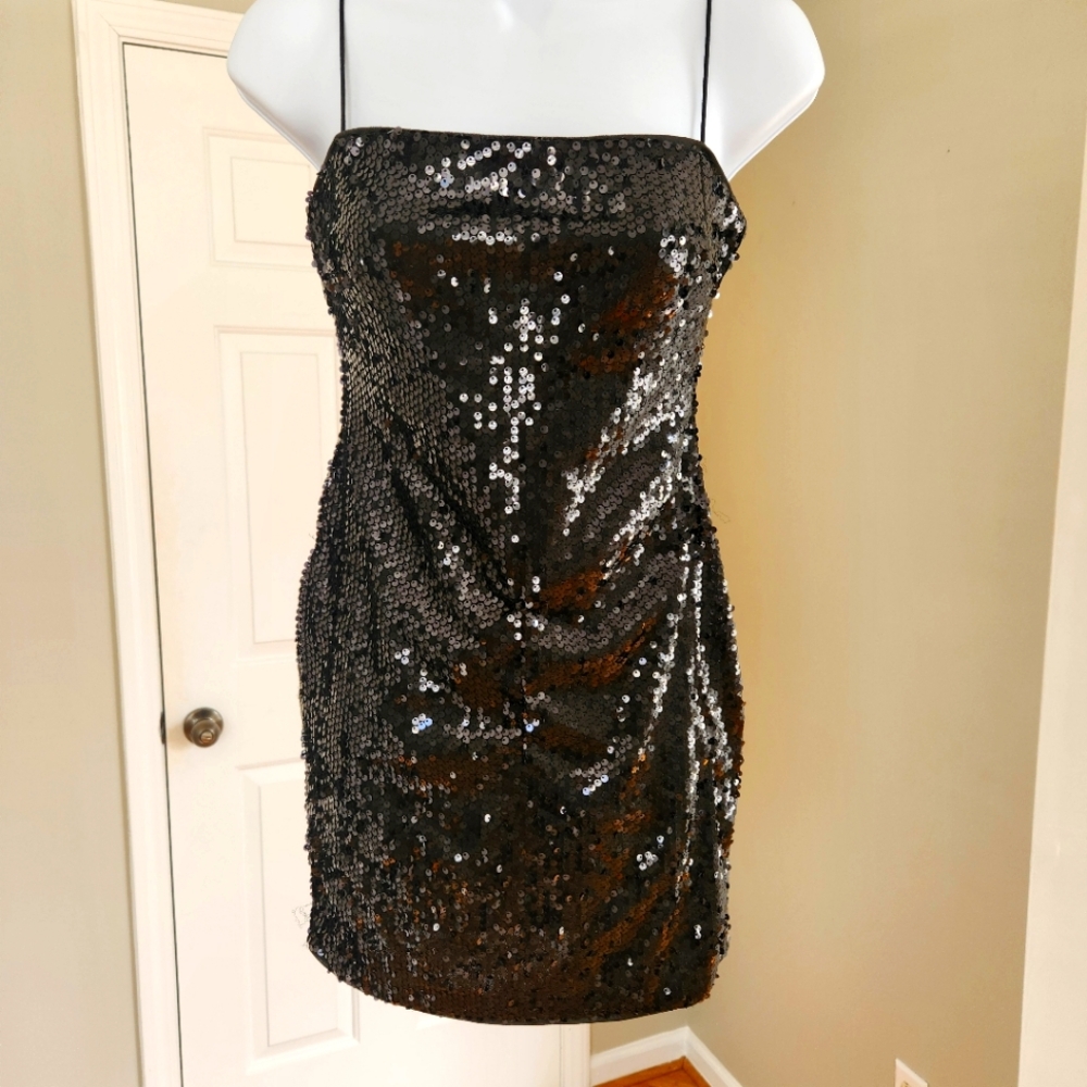 Sequin Mini Dress - Black